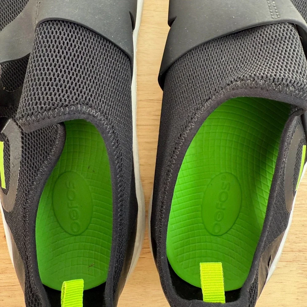 OOFOS OOmg Low Sneakers Men's Black Mesh Slip-On Sport Shoes Comfort -‎ 13